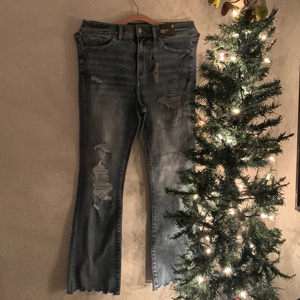 Express Cropped Flare High Rise Jeans